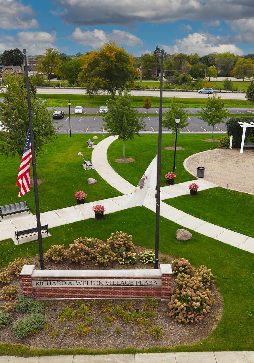 aerial of richard a welton village plaza